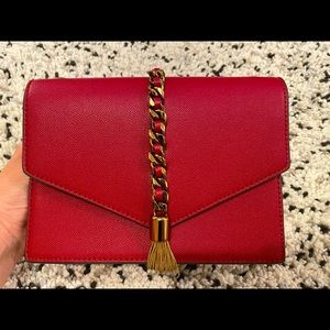 New with tags | Charles & Keith, red crossbody purse, Tassel-Detail Envelope bag